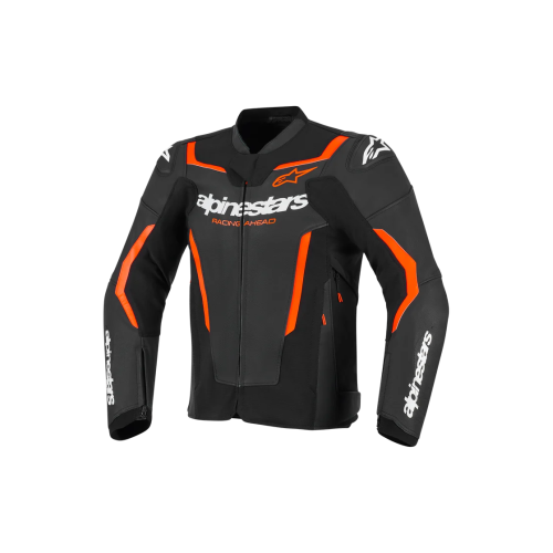 GIACCA MOTO ALPINESTARS GP FORCE V2 LEATHER JACKET BLACK RED FLUO | ALPINESTARS