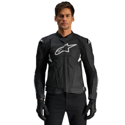 GIACCA MOTO ALPINESTARS DUSK AIRFLOW LEATHER JACKET BLACK WHITE | ALPINESTARS