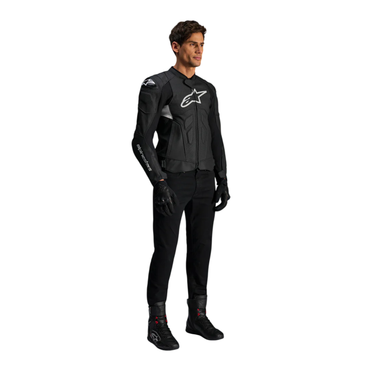 GIACCA MOTO ALPINESTARS DUSK AIRFLOW LEATHER JACKET BLACK WHITE | ALPINESTARS