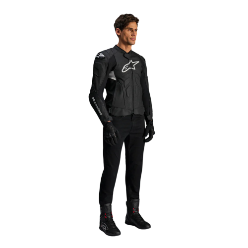 GIACCA MOTO ALPINESTARS DUSK AIRFLOW LEATHER JACKET BLACK WHITE | ALPINESTARS