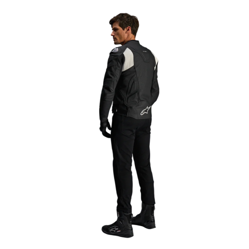 GIACCA MOTO ALPINESTARS DUSK AIRFLOW LEATHER JACKET BLACK WHITE | ALPINESTARS