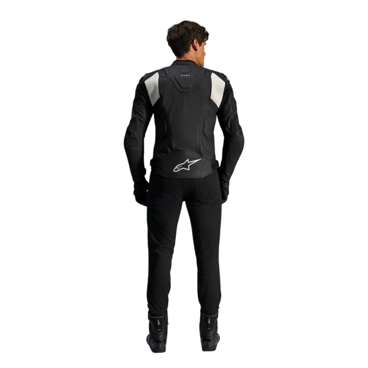GIACCA MOTO ALPINESTARS DUSK AIRFLOW LEATHER JACKET BLACK WHITE | ALPINESTARS