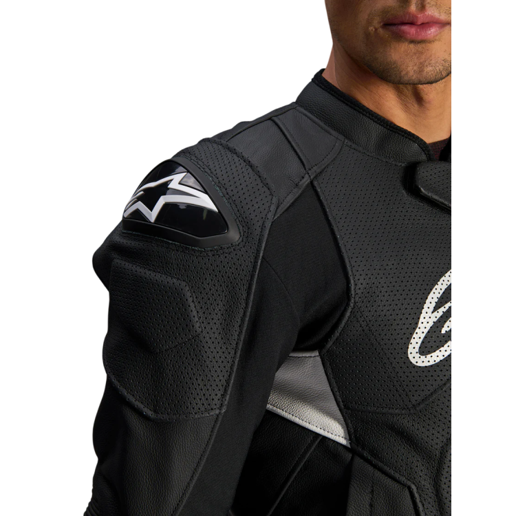 GIACCA MOTO ALPINESTARS DUSK AIRFLOW LEATHER JACKET BLACK WHITE | ALPINESTARS