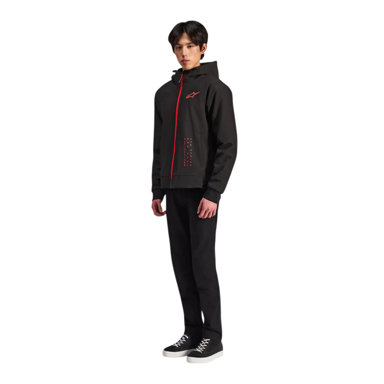 ABBIGLIAMENTO ALPINESTARS RADIUM TECH HOODIE BLK BRGHT RED | ALPINESTARS