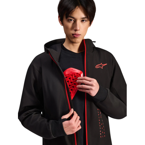 ABBIGLIAMENTO ALPINESTARS RADIUM TECH HOODIE BLK BRGHT RED | ALPINESTARS