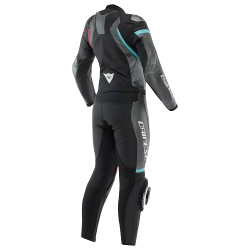 TUTA IN PELLE FULMINEA 2PCS LEATHER SUIT  BLACK ANTHRACITE WHITE | DAINESE