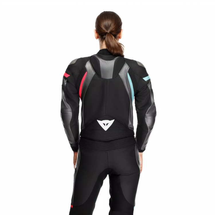 TUTA IN PELLE FULMINEA 2PCS LEATHER SUIT  BLACK ANTHRACITE WHITE | DAINESE