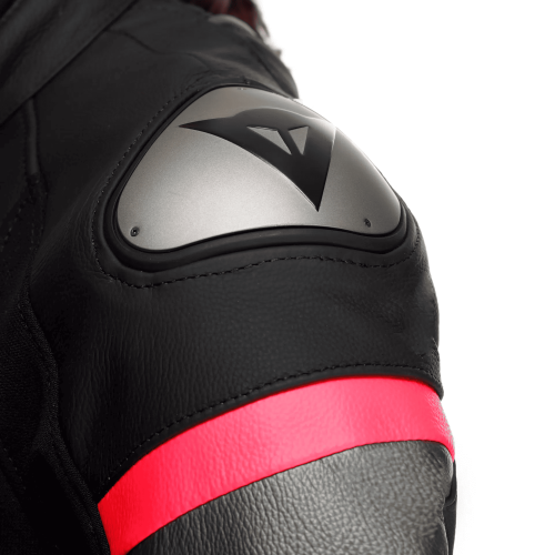 TUTA IN PELLE FULMINEA 2PCS LEATHER SUIT  BLACK ANTHRACITE WHITE | DAINESE