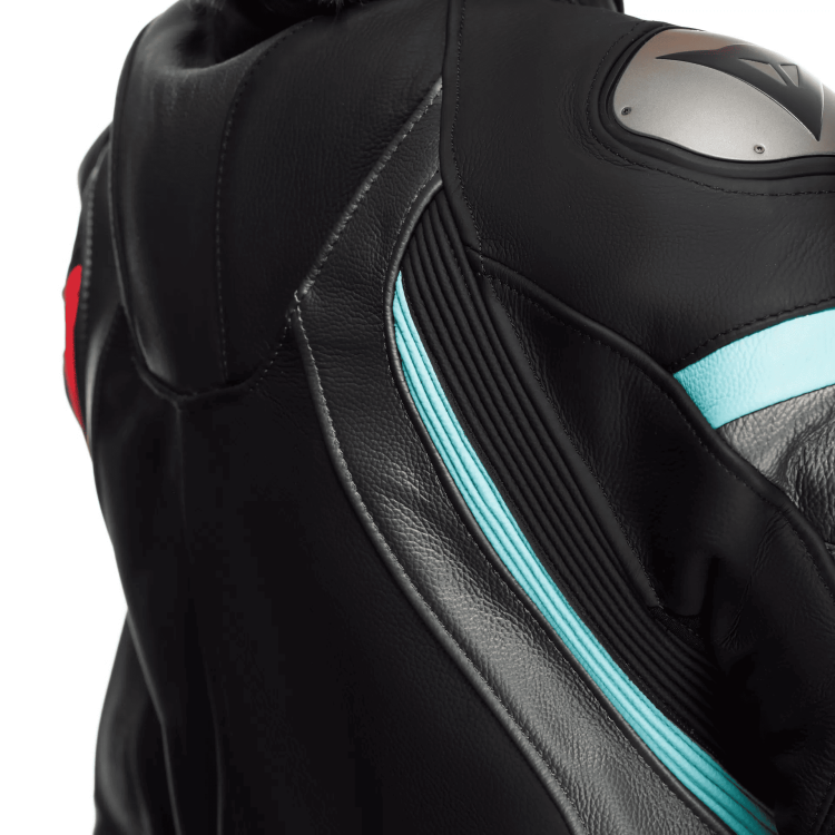 TUTA IN PELLE FULMINEA 2PCS LEATHER SUIT  BLACK ANTHRACITE WHITE | DAINESE