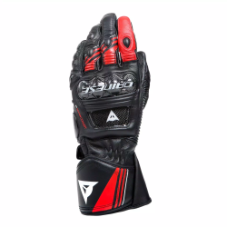 GUANTI IN PELLE DRUID 4 LEATHER GLOVES BLACK RED-LAVA WHITE | DAINESE