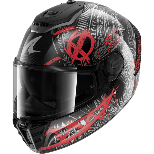 CASCO INTEGRALE SPARTAN RS CARBON SHIEVER CARBON ANTHRACITE RED | SHARK