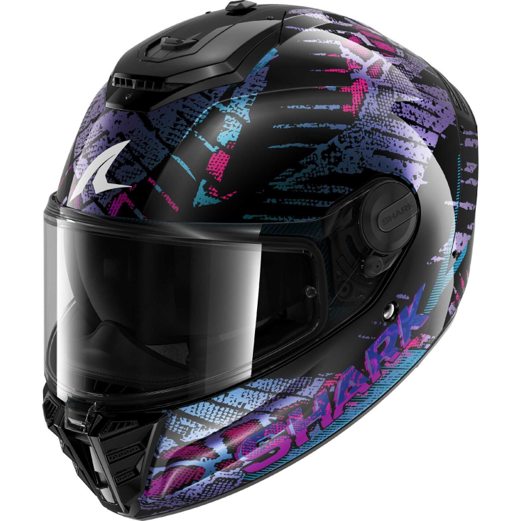 CASCO INTEGRALE SPARTAN RS REPTAIA BLACK BLUE GLITTER | SHARK