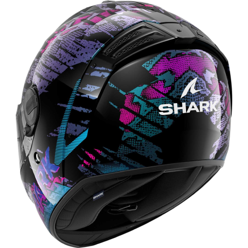 CASCO INTEGRALE SPARTAN RS REPTAIA BLACK BLUE GLITTER | SHARK