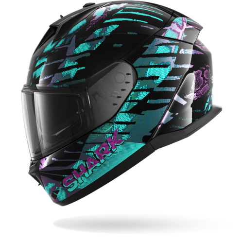 CASCO INTEGRALE D-SKWAL 3 REPTAIA MAT BLACK CAMELEON BLACK | SHARK