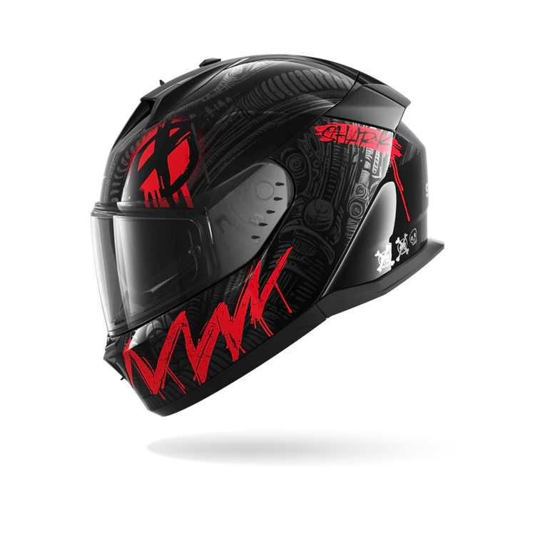 CASCO INTEGRALE D-SKWAL 3 SHIEVER BLACK ANTHRACITE RED | SHARK
