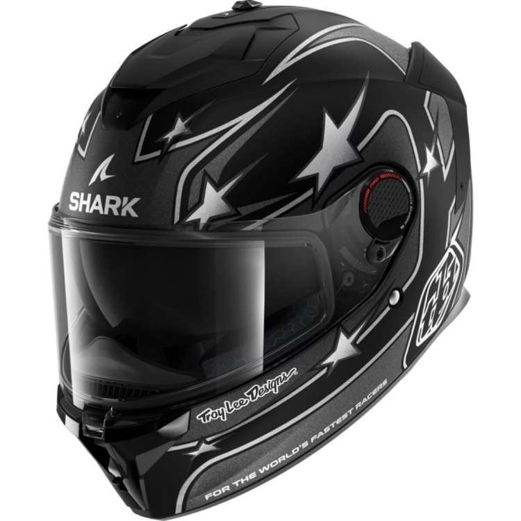 CASCO INTEGRALE SPARTAN GT PRO FLAGSTAFF MAT BLACK ANTHRACITE SILVER | SHARK