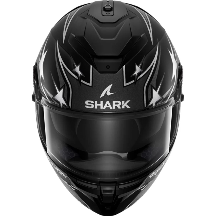 CASCO INTEGRALE SPARTAN GT PRO FLAGSTAFF MAT BLACK ANTHRACITE SILVER | SHARK