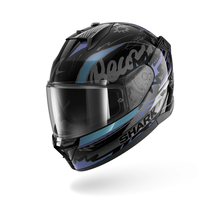 CASCO INTEGRALE D-SKWAL 3 STREETRUSH BLACK GREEN CHROME | SHARK
