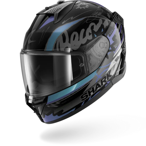 CASCO INTEGRALE D-SKWAL 3 STREETRUSH BLACK GREEN CHROME | SHARK