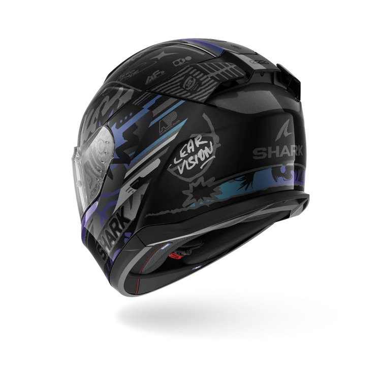 CASCO INTEGRALE D-SKWAL 3 STREETRUSH BLACK GREEN CHROME | SHARK