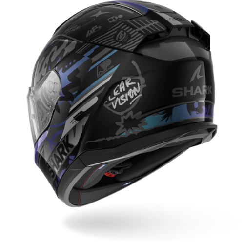 CASCO INTEGRALE D-SKWAL 3 STREETRUSH BLACK GREEN CHROME | SHARK