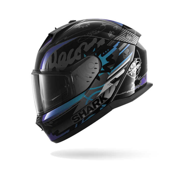 CASCO INTEGRALE D-SKWAL 3 STREETRUSH BLACK GREEN CHROME | SHARK