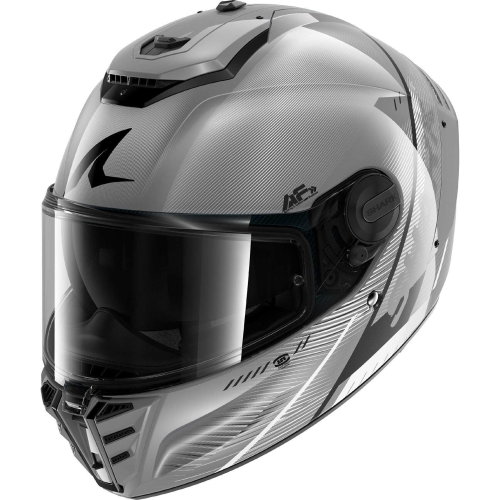 CASCO INTEGRALE SPARTAN RS SPEED-TECH SILVER WHITE BLACK | SHARK