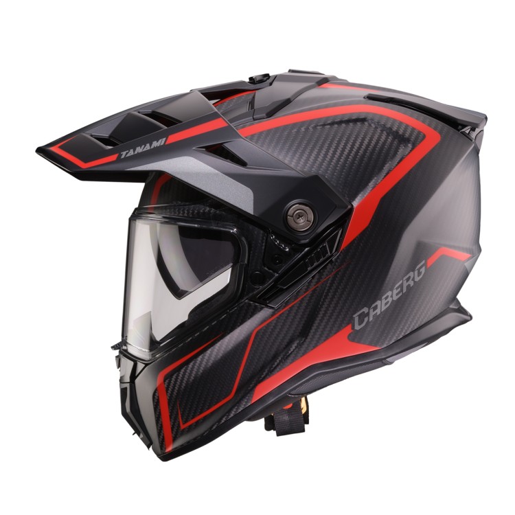 CASCO INTEGRALE TANAMI MATT CARBON GRAVITY RED/GREY | CABERG
