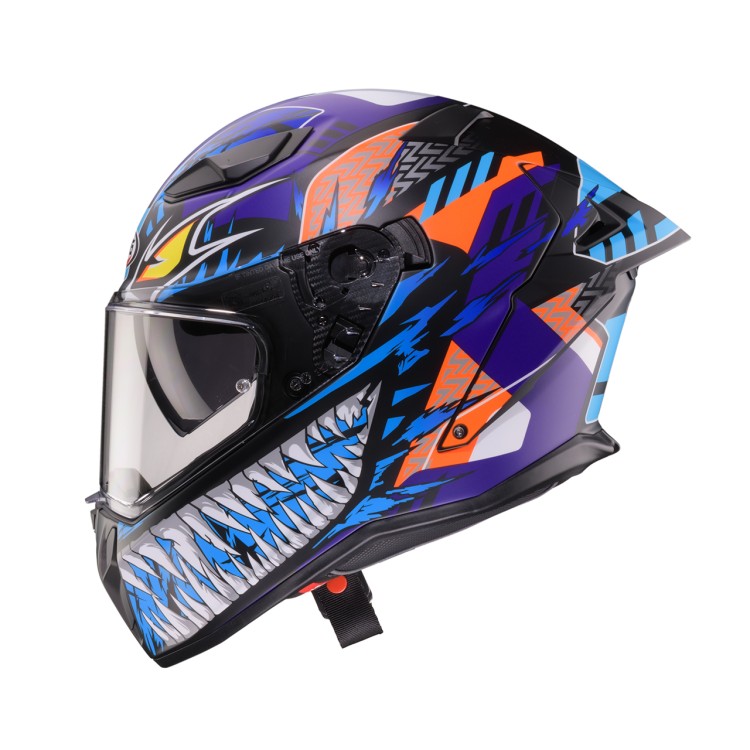 CASCO INTEGRALE DRIFT EVO II NOBO MATT BLACK/RED FL/BLUE/PURPLE FL | CABERG
