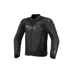GP FORCE V2 LEATHER JACKET BLACK BLACK | ALPINESTARS