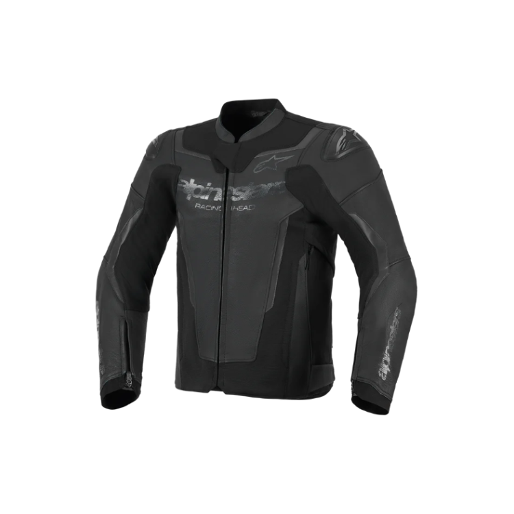 GP FORCE V2 LEATHER JACKET BLACK BLACK | ALPINESTARS