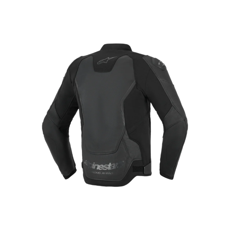 GP FORCE V2 LEATHER JACKET BLACK BLACK | ALPINESTARS