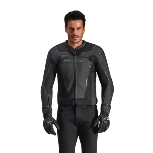 GP FORCE V2 LEATHER JACKET BLACK BLACK | ALPINESTARS