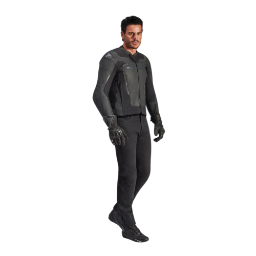 GP FORCE V2 LEATHER JACKET BLACK BLACK | ALPINESTARS