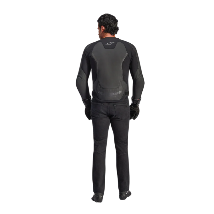 GP FORCE V2 LEATHER JACKET BLACK BLACK | ALPINESTARS