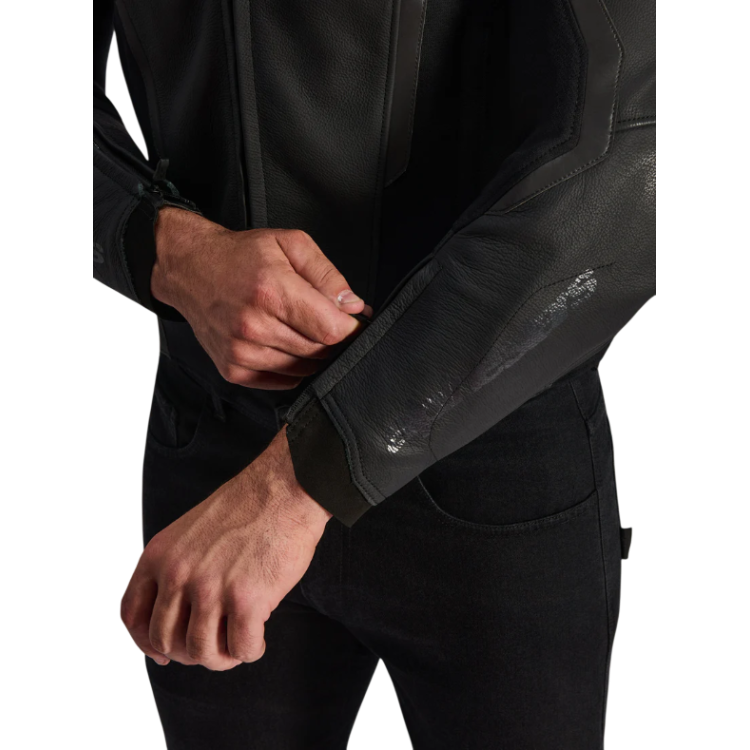 GP FORCE V2 LEATHER JACKET BLACK BLACK | ALPINESTARS