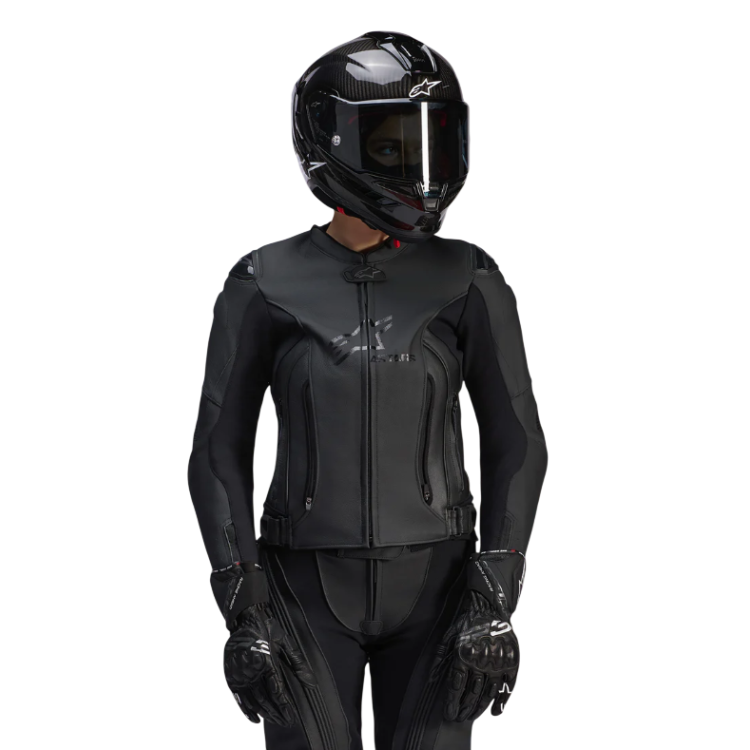STELLA GP PLUS V4 LEATHER JACKET BLACK BLACK | ALPINESTARS