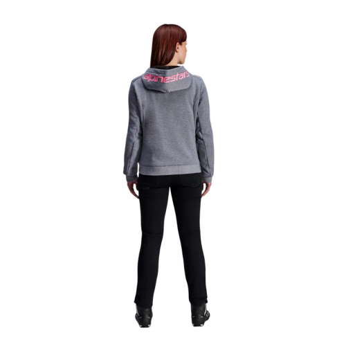 STELLA CHROME V2 SPORT HOODIE GRAY HEATHER PINK FLUO  | ALPINESTARS