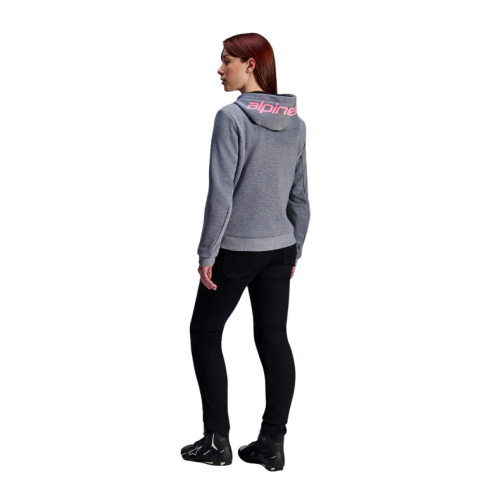 STELLA CHROME V2 SPORT HOODIE GRAY HEATHER PINK FLUO  | ALPINESTARS