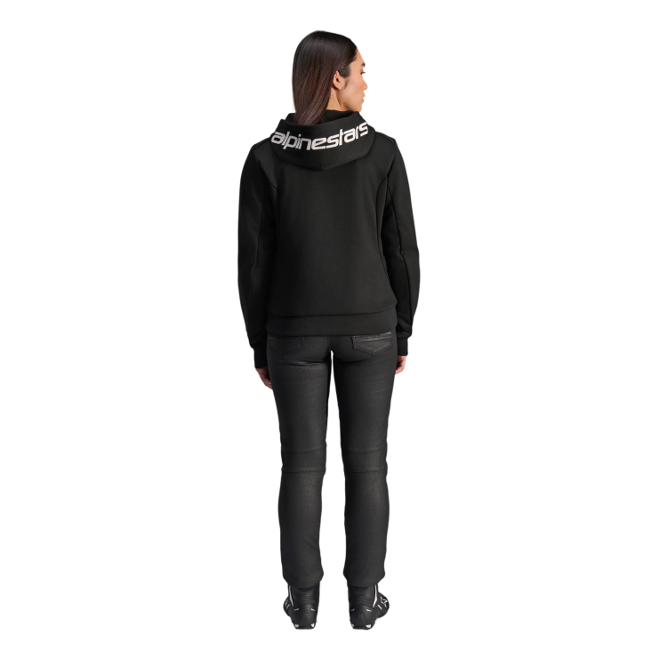 STELLA CHROME V2 SPORT HOODIE BLACK WHITE  | ALPINESTARS