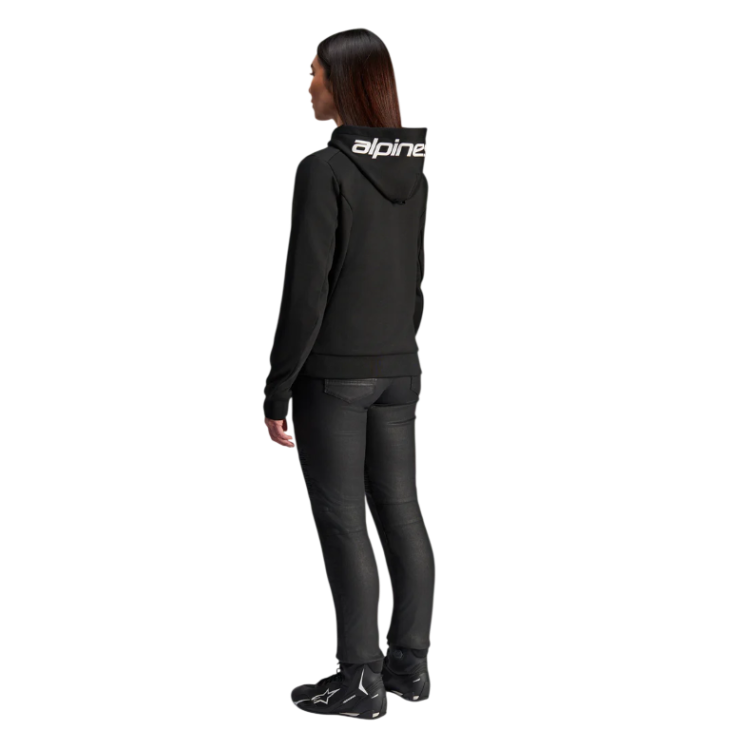 STELLA CHROME V2 SPORT HOODIE BLACK WHITE  | ALPINESTARS