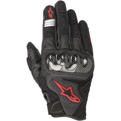 SMX-1 AIR V2 GLOVES BLACK RED FLUO | ALPINESTARS