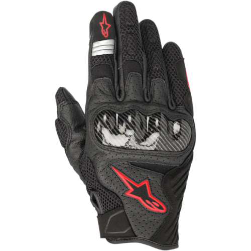 SMX-1 AIR V2 GLOVES BLACK RED FLUO | ALPINESTARS