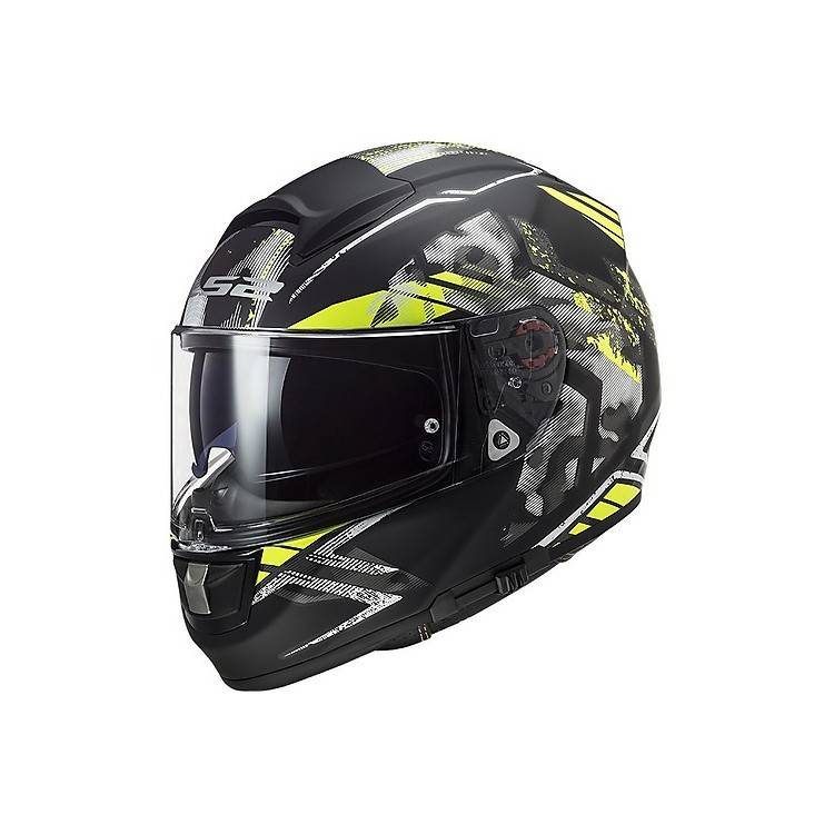 CASCO INTEGRALE LS2 FF397 VECTOR FT2 STENCIL BLACK H-V YELLO