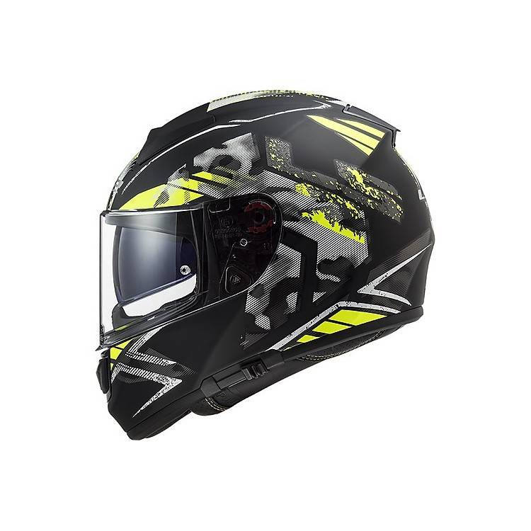 CASCO INTEGRALE LS2 FF397 VECTOR FT2 STENCIL BLACK H-V YELLO