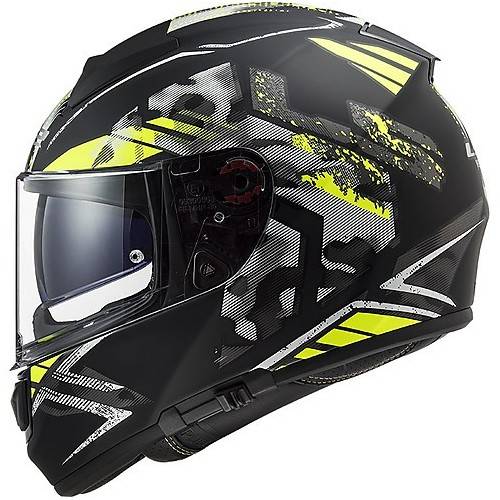 CASCO INTEGRALE LS2 FF397 VECTOR FT2 STENCIL BLACK H-V YELLO