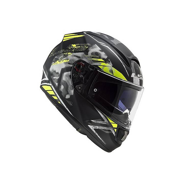 CASCO INTEGRALE LS2 FF397 VECTOR FT2 STENCIL BLACK H-V YELLO