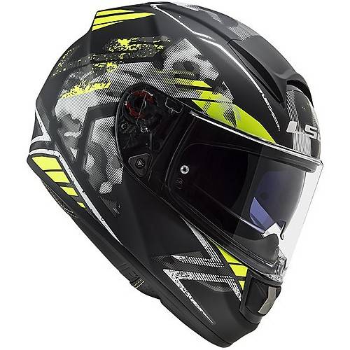 CASCO INTEGRALE LS2 FF397 VECTOR FT2 STENCIL BLACK H-V YELLO