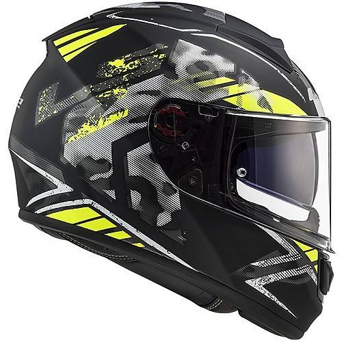 CASCO INTEGRALE LS2 FF397 VECTOR FT2 STENCIL BLACK H-V YELLO