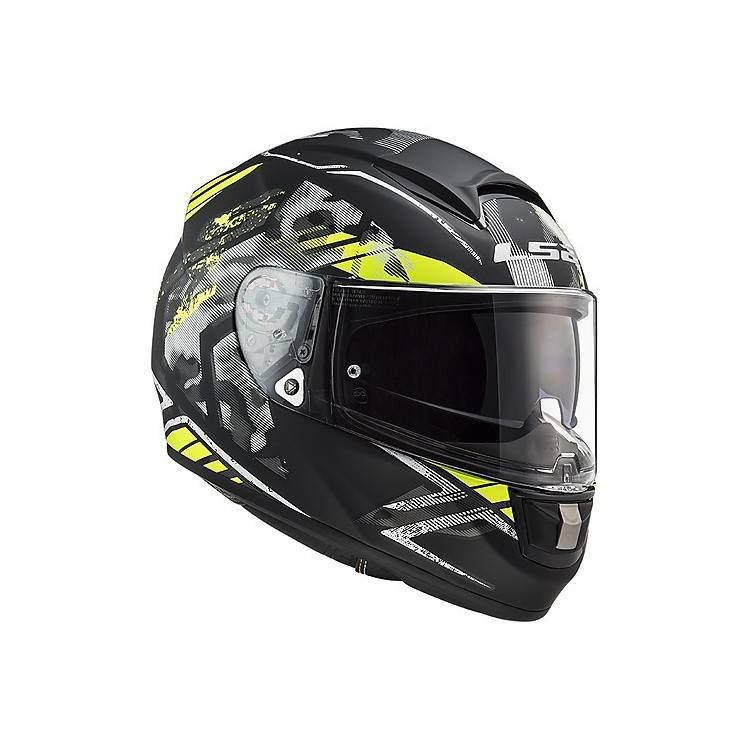 CASCO INTEGRALE LS2 FF397 VECTOR FT2 STENCIL BLACK H-V YELLO